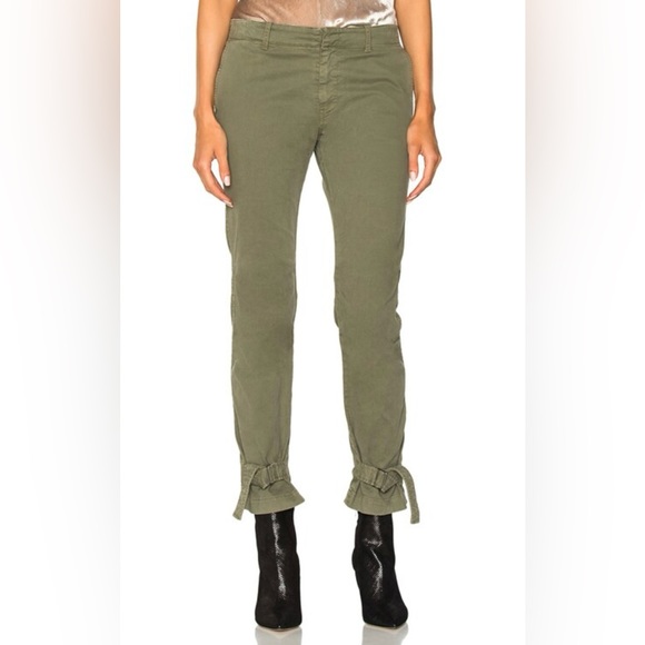 Nili Lotan Bradley Army Green Pants w/ Ankle Strap - Picture 1 of 8